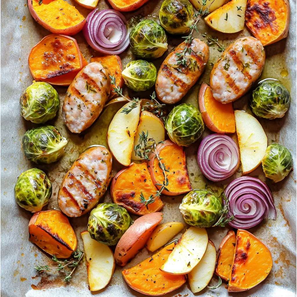 Sheet-Pan Roasted Sausage and Fall Veggies Delight