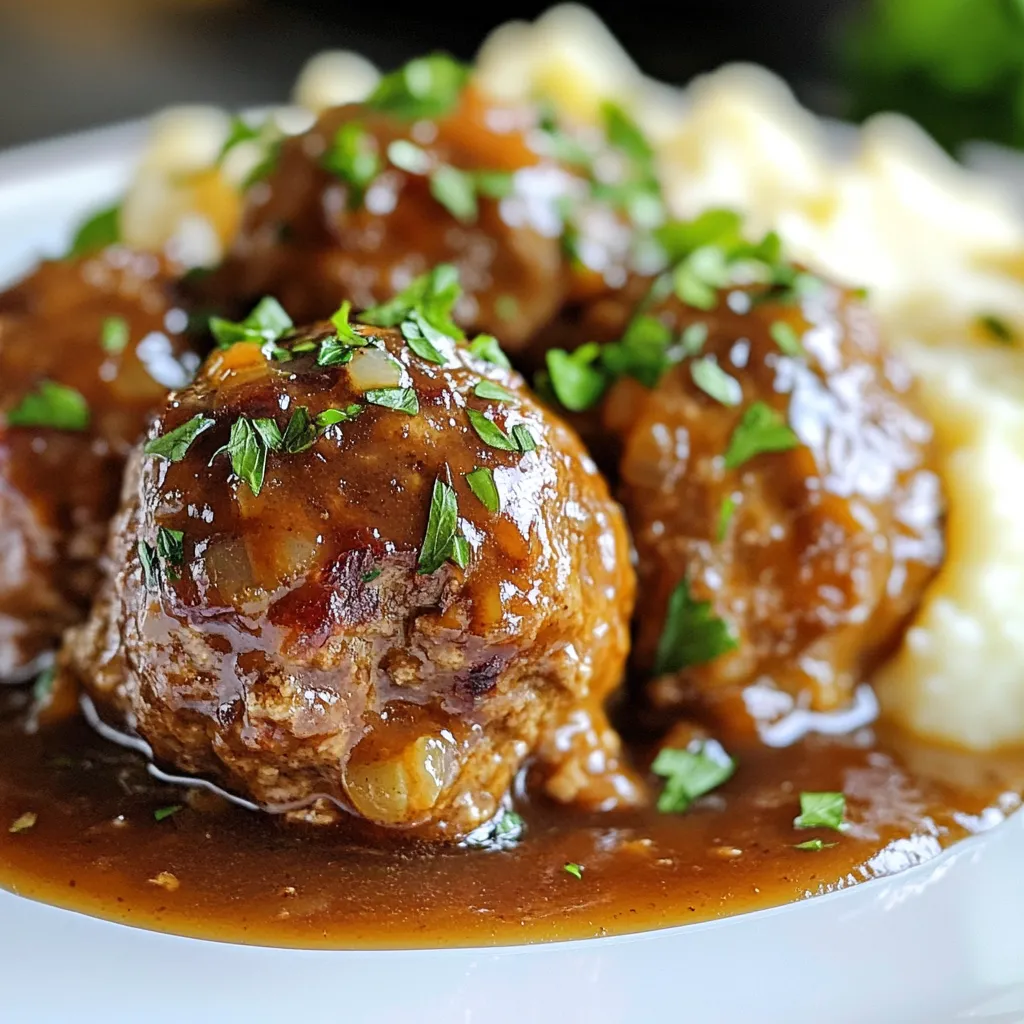 Savory Slow Cooker Salisbury Steak Meatballs Recipe