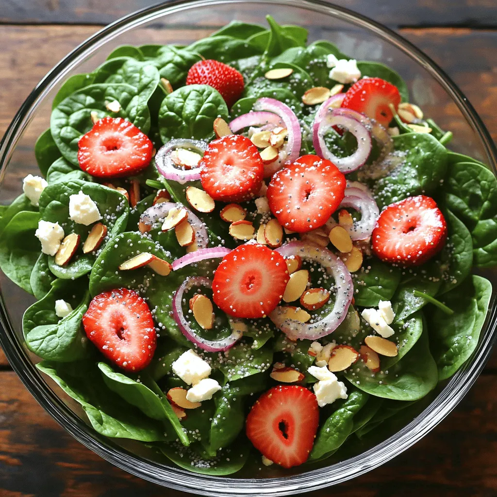 Strawberry Spinach Poppy Seed Salad Fresh and Tasty