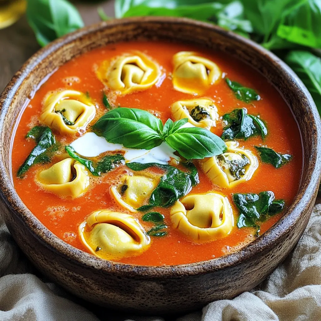 Creamy Tomato Basil Tortellini Soup Easy Slow Cooker