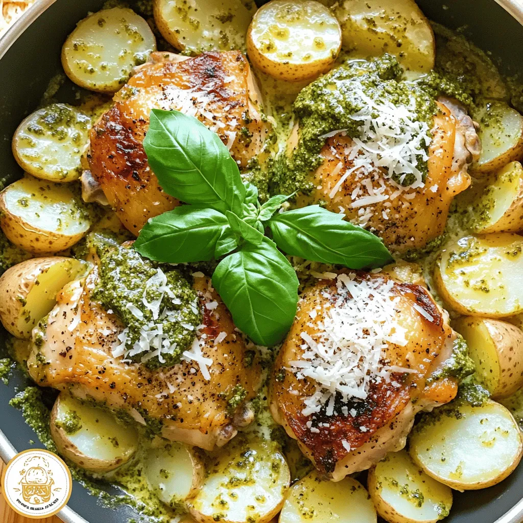 Creamy Pesto Chicken &#038; Potatoes One Pan Delight