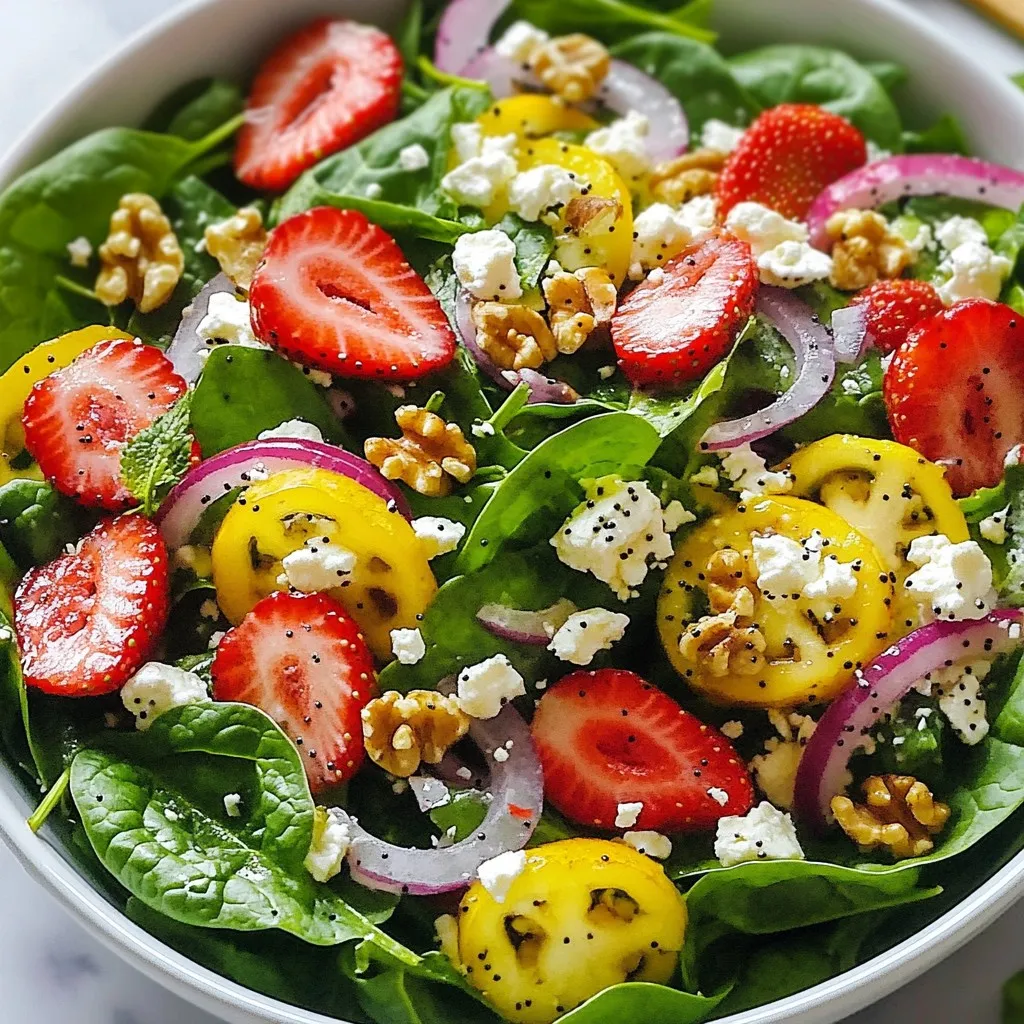 Strawberry Spinach Salad with Poppy Seed Dressing Delight