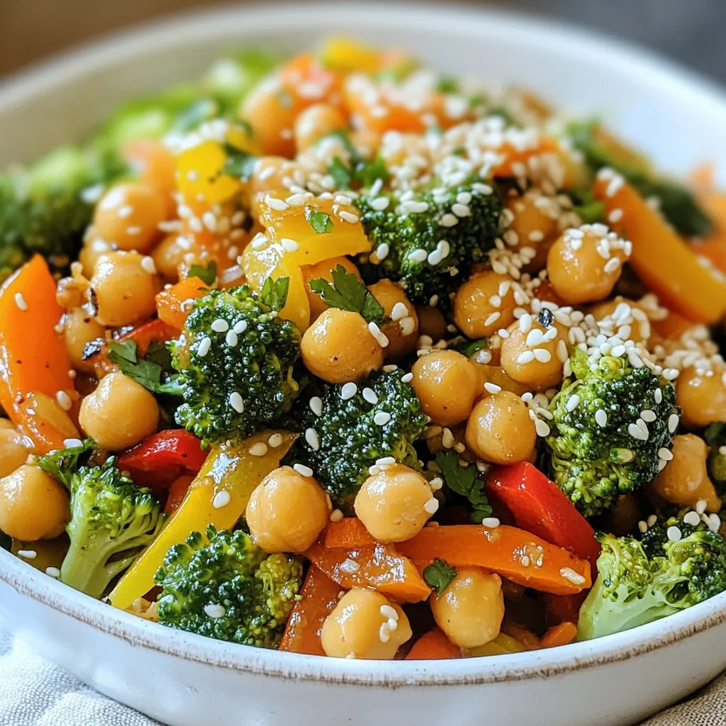 Garlic Broccoli Chickpea Stir Fry Simple and Quick Dish