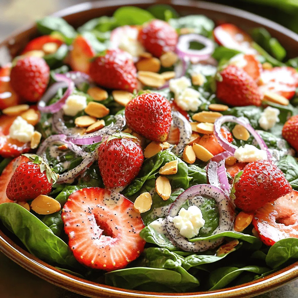 Strawberry Spinach Salad with Poppyseed Dressing Delight