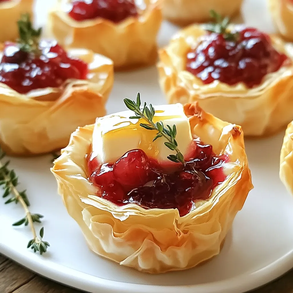 Cranberry Brie Thyme Phyllo Cups Delightful Snack