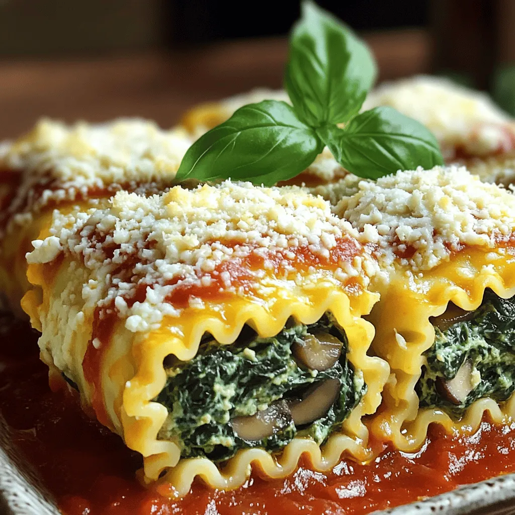Spinach Mushroom Lasagna Roll Ups Simply Delicious Meal