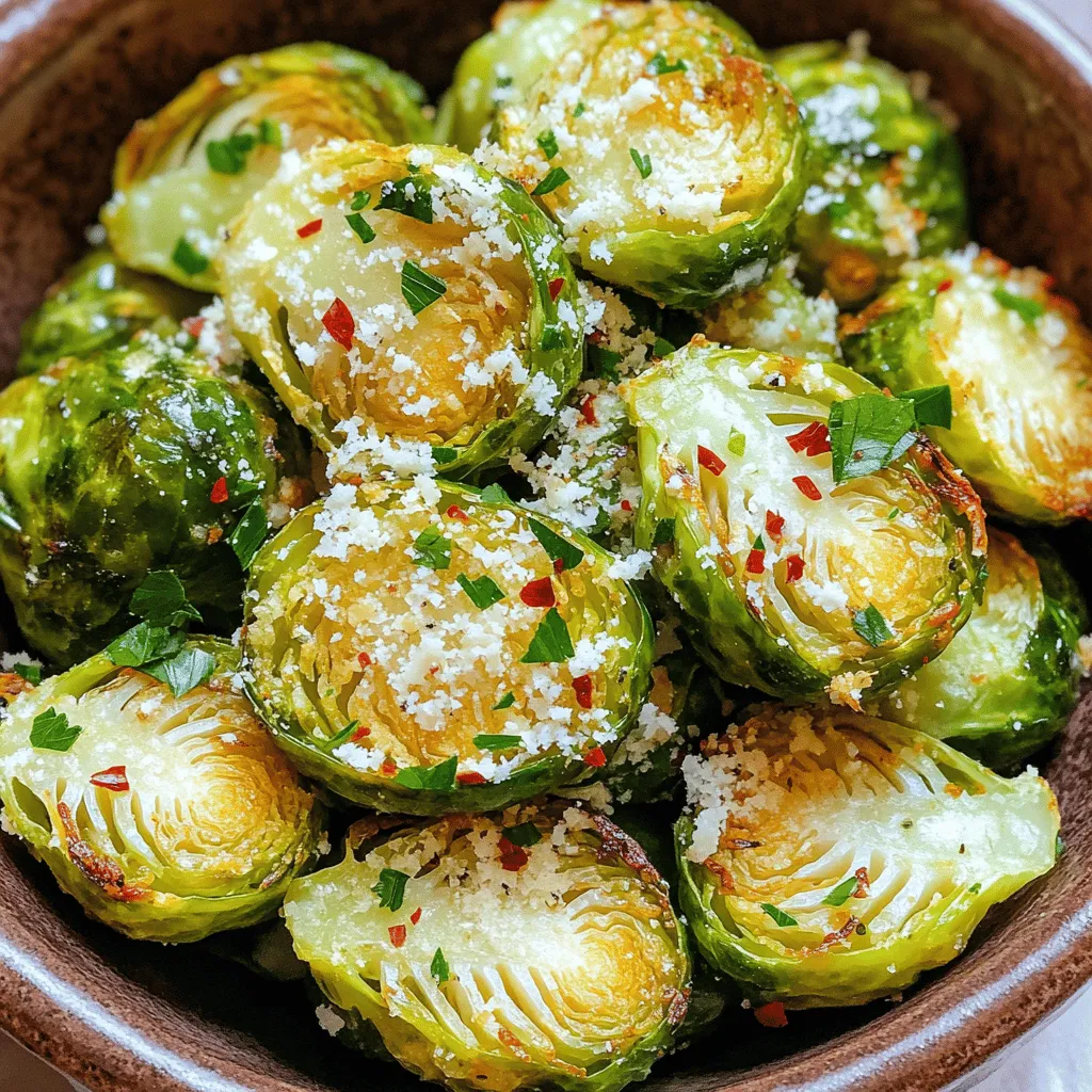 Air Fryer Garlic Parmesan Brussels Sprouts Delight