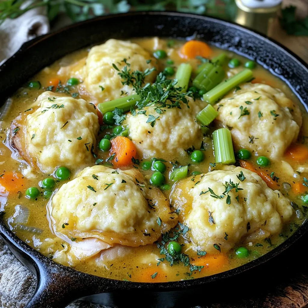 Chicken and Dumplings Cast-Iron Skillet Delight