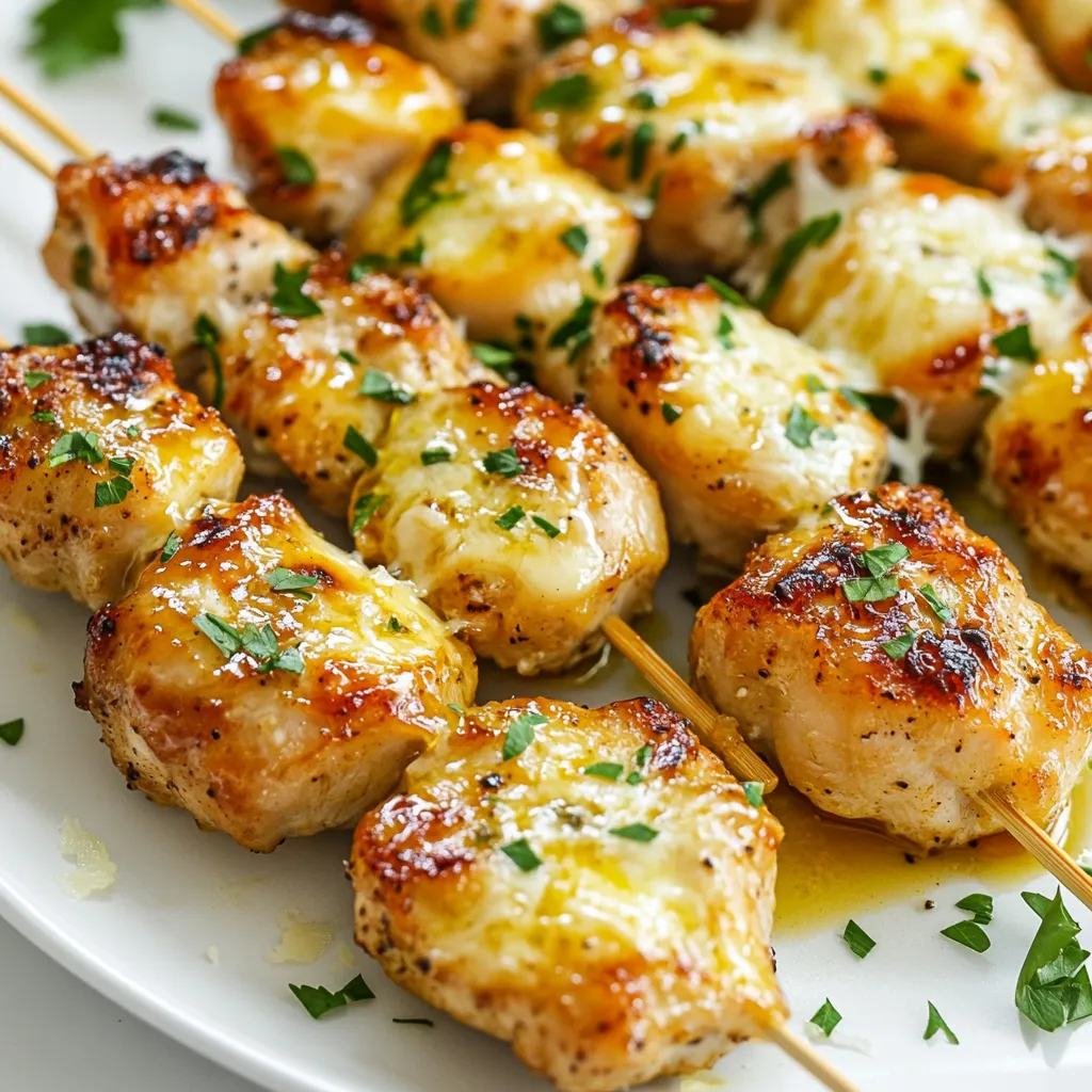 Keto Chicken Skewers with Garlic Parmesan Delight