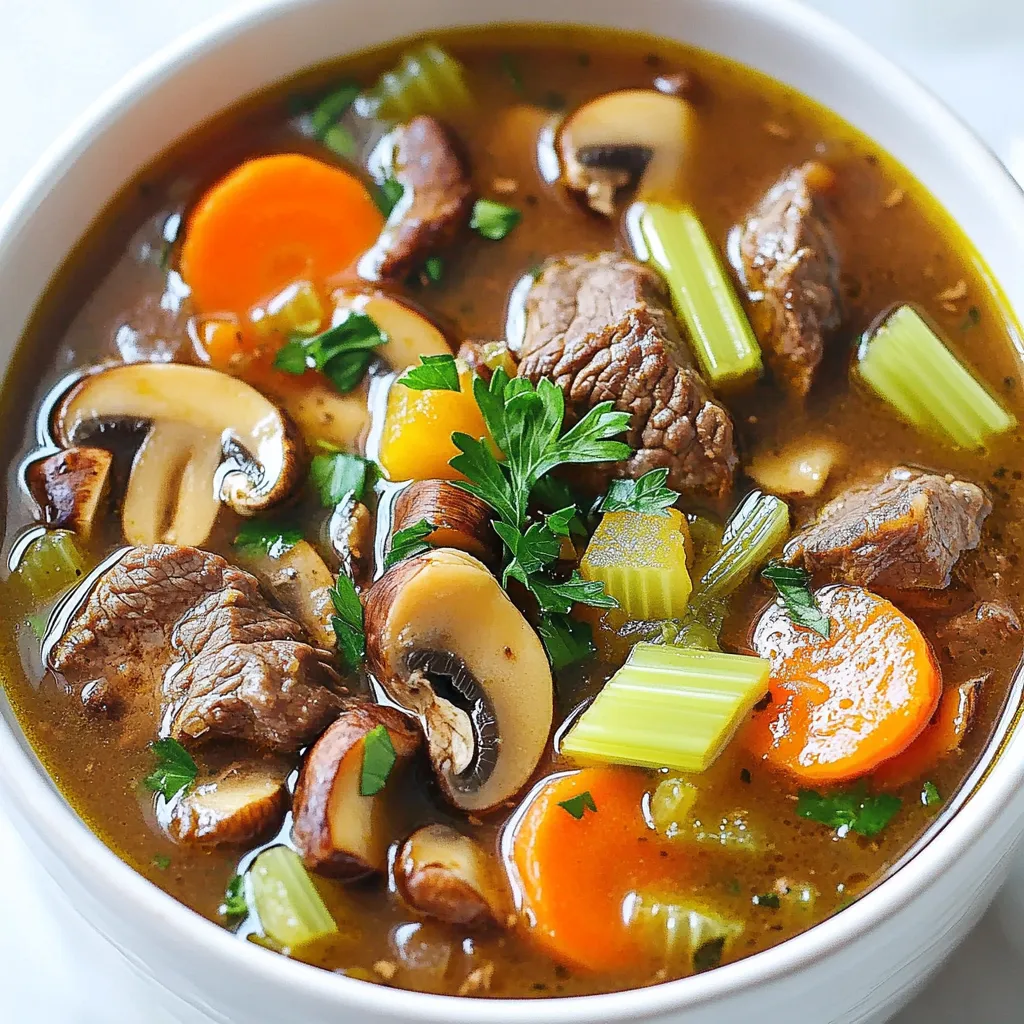 Slow Cooker Beef Mushroom Soup Hearty and Rich Dish