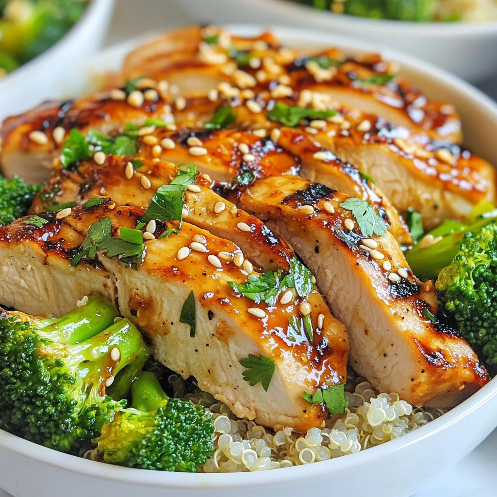 Grilled Chicken Broccoli Bowls with Garlic Sauce Delight