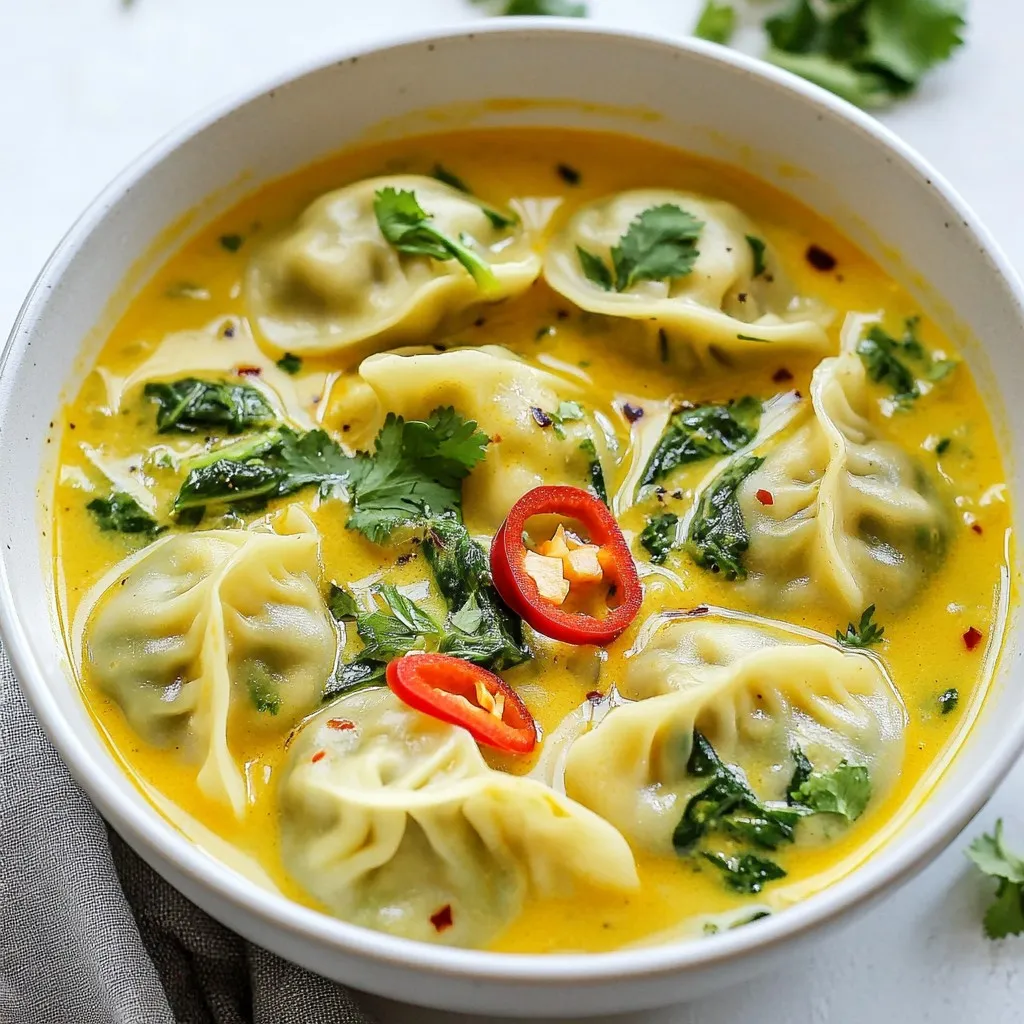 Coconut Curry Dumpling Soup Flavorful Comfort Bowl