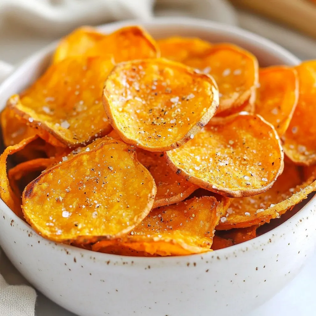 Air Fryer Sweet Potato Chips Crunchy Snack Delight