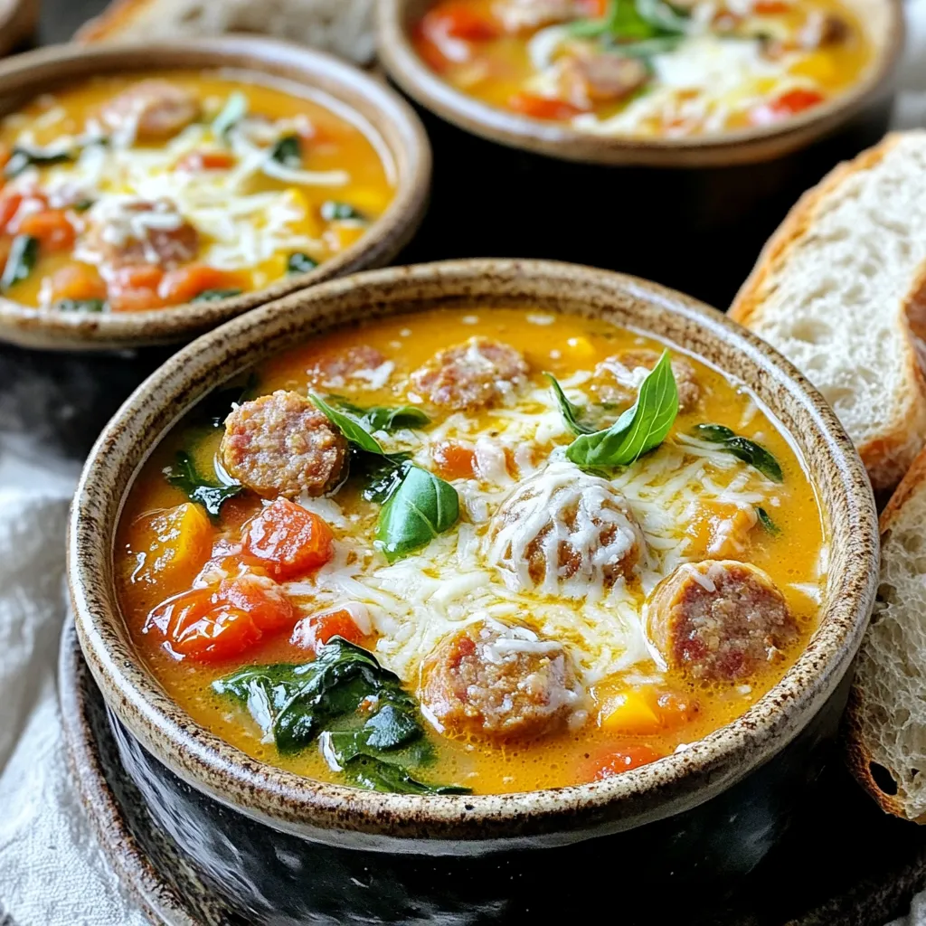 Slow Cooker Creamy Tuscan Sausage Soup Delight
