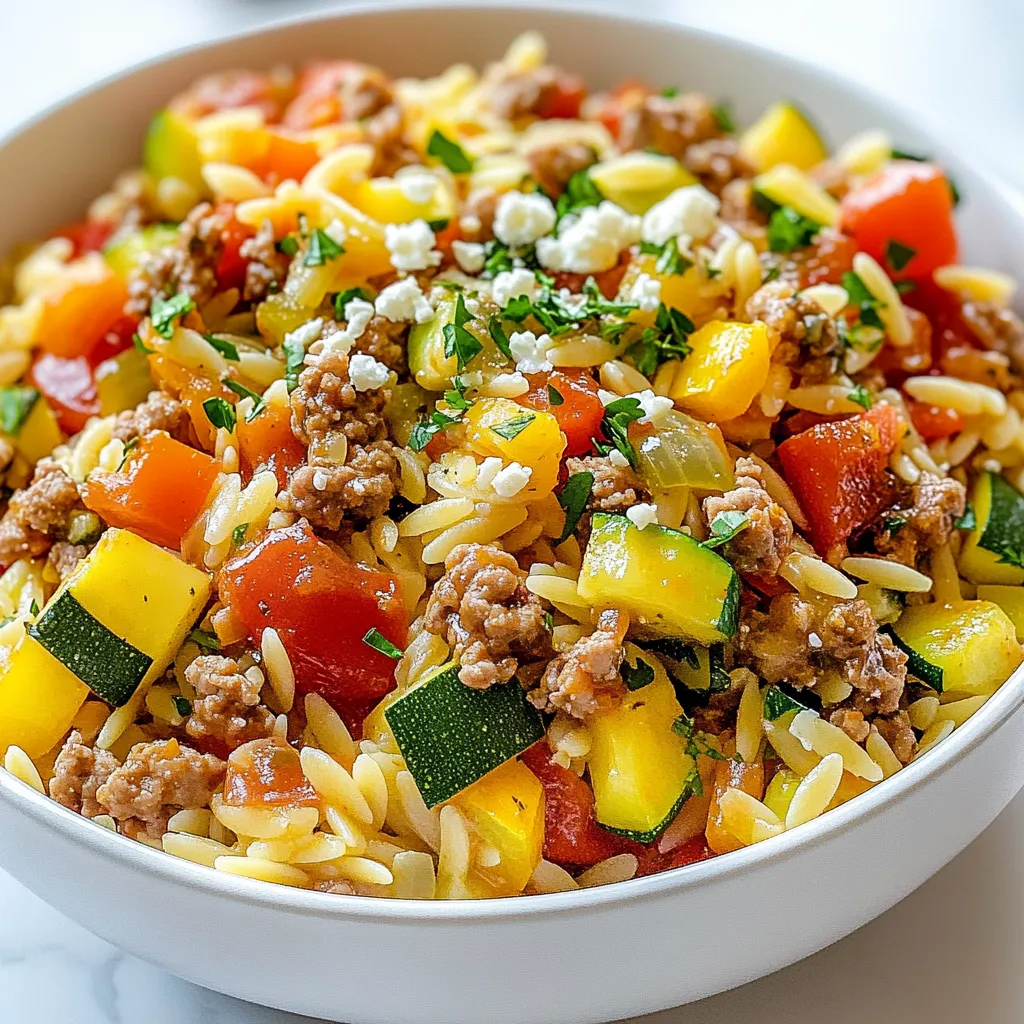 Ground Turkey Orzo Skillet Tasty and Simple Recipe