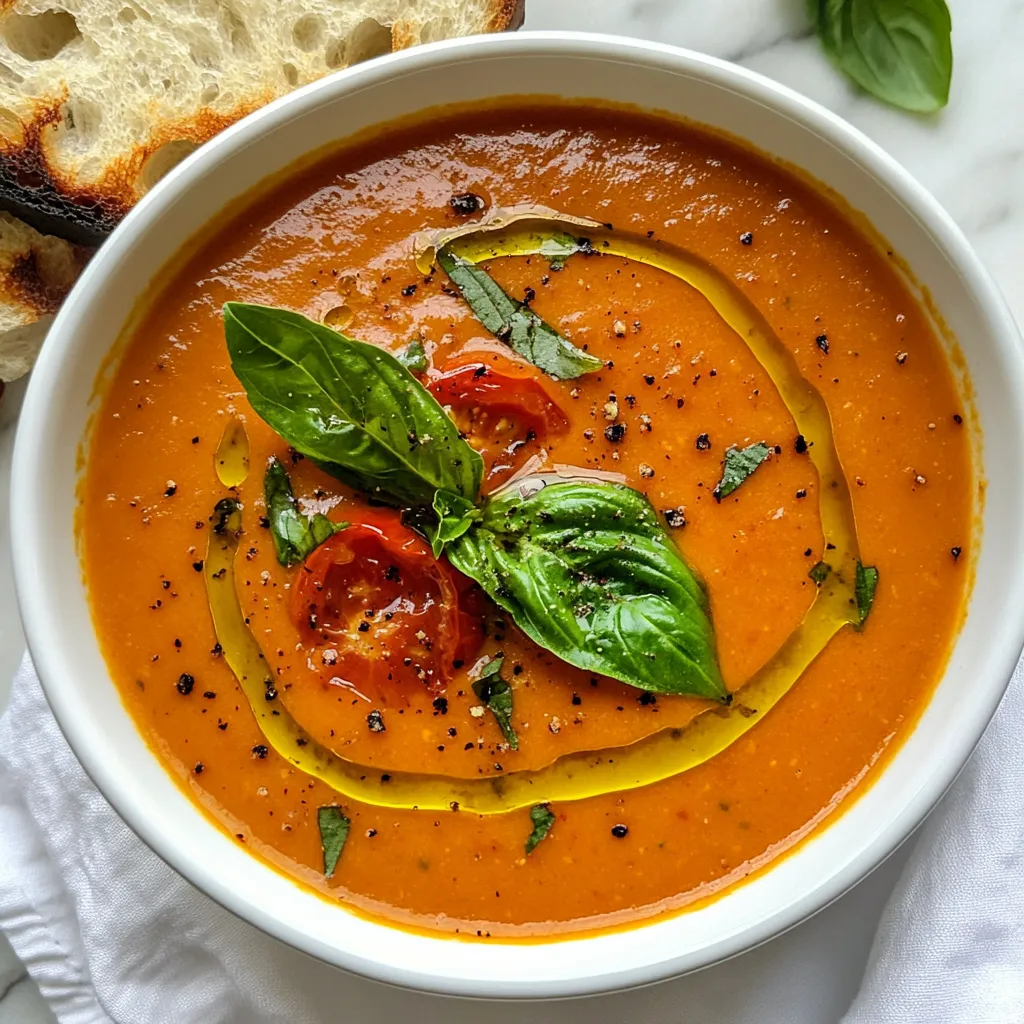 Roasted Tomato Basil Soup Simple and Tasty Recipe