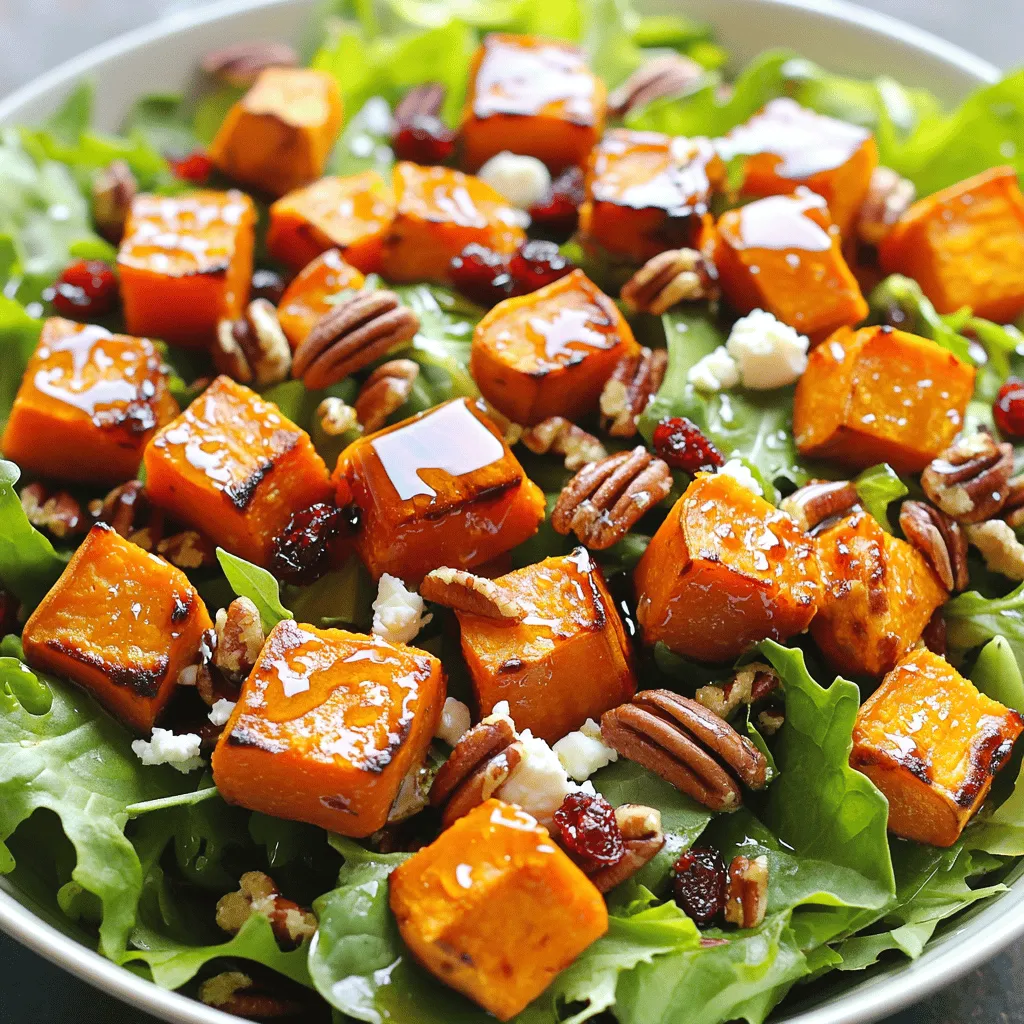 Maple Roasted Sweet Potato Pecan Salad Delight