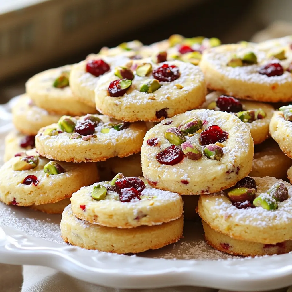 Cranberry Pistachio Shortbread Cookies Delightful Treat
