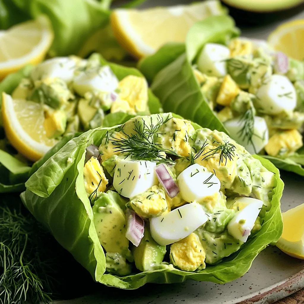 Avocado Egg Salad Lettuce Wraps Healthy Fresh Meal