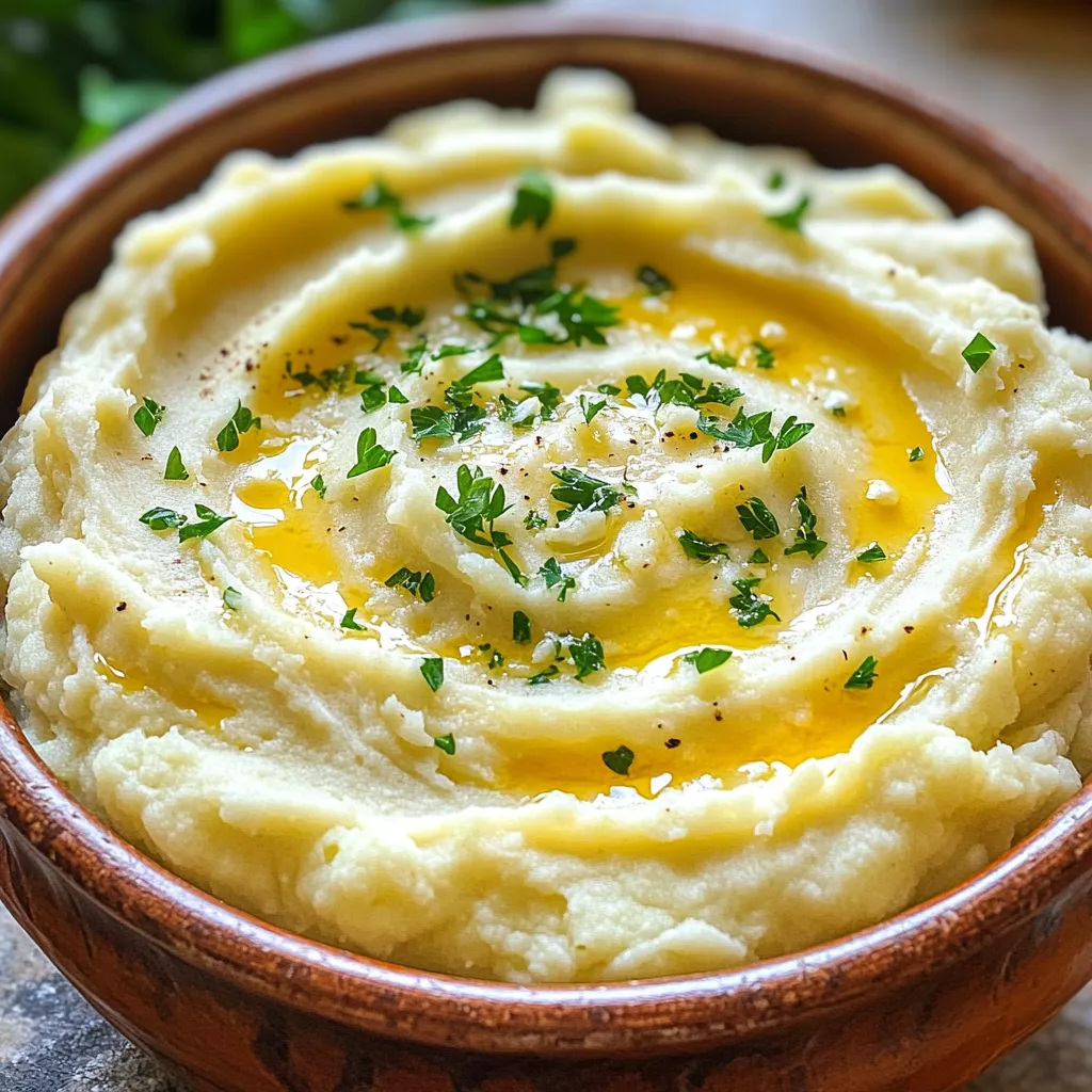 Creamy Garlic Parmesan Mashed Cauliflower Delight