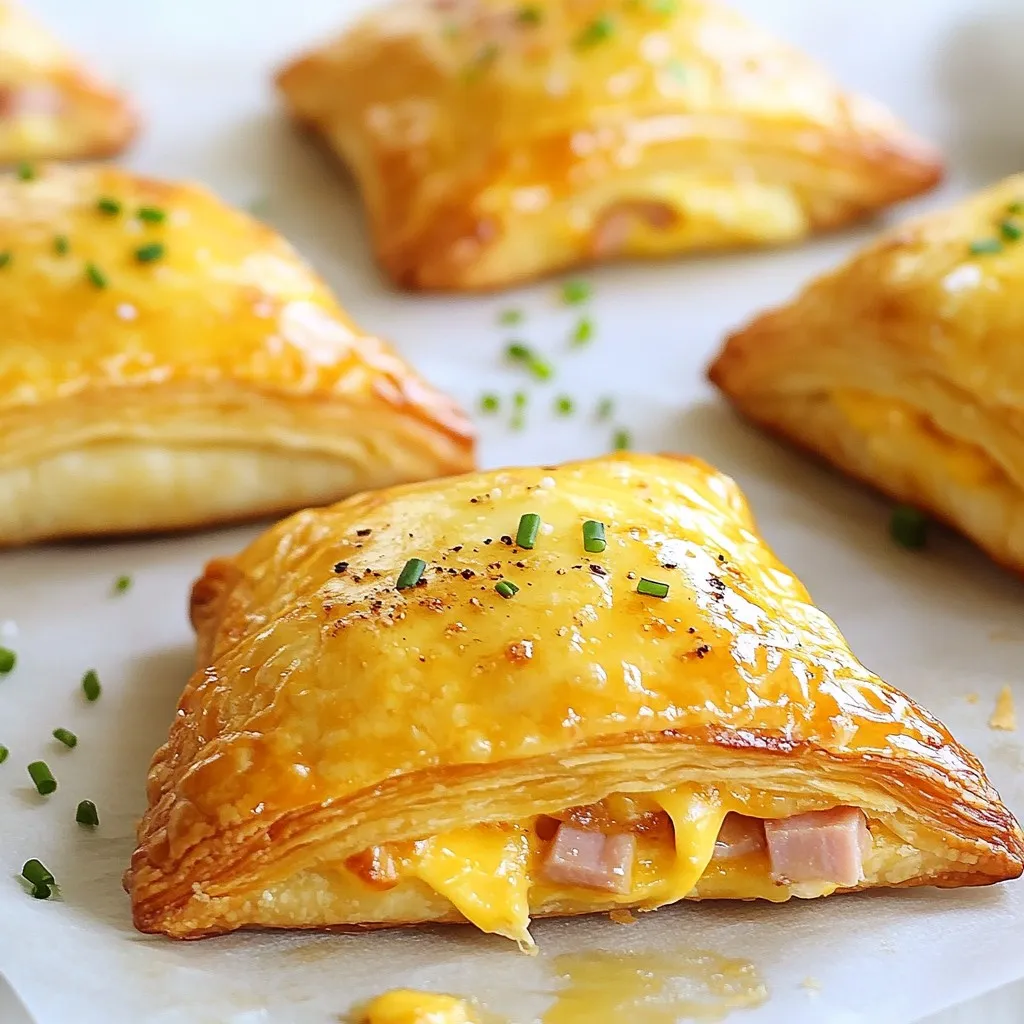Ham and Cheese Puff Pastry Pockets Easy Recipe