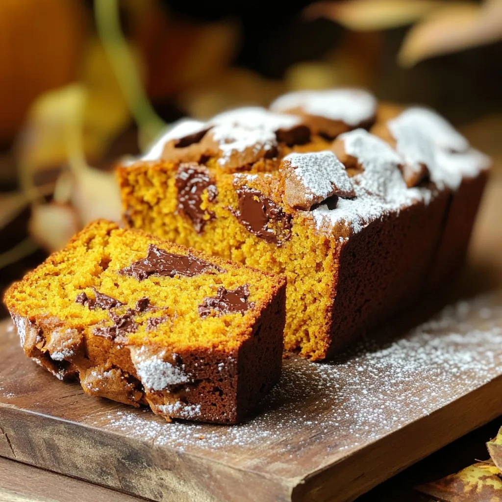 Bakery-Style Chocolate Chunk Pumpkin Bread Delight