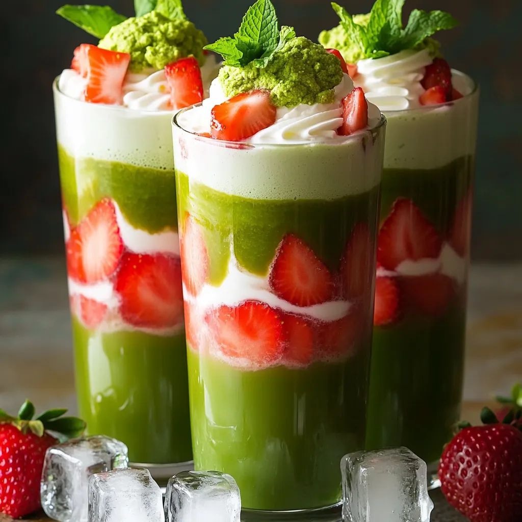 Iced Strawberry Matcha Latte Refreshing Summer Drink