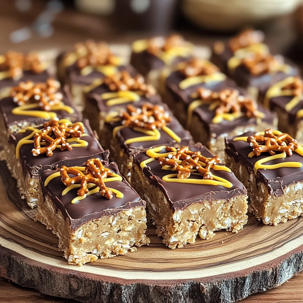 No Bake Peanut Butter Pretzel Bars Crunchy Delight