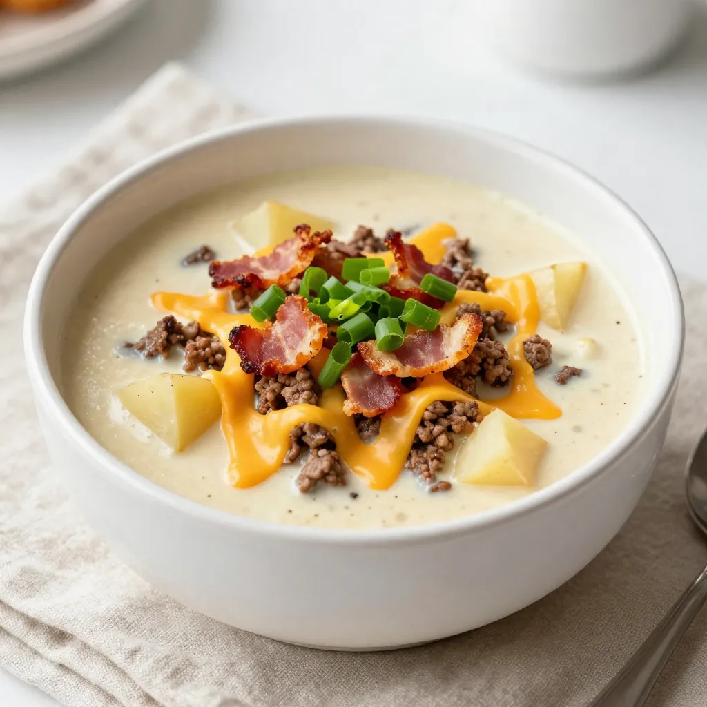 Loaded Cheeseburger Soup Hearty and Flavorful Recipe