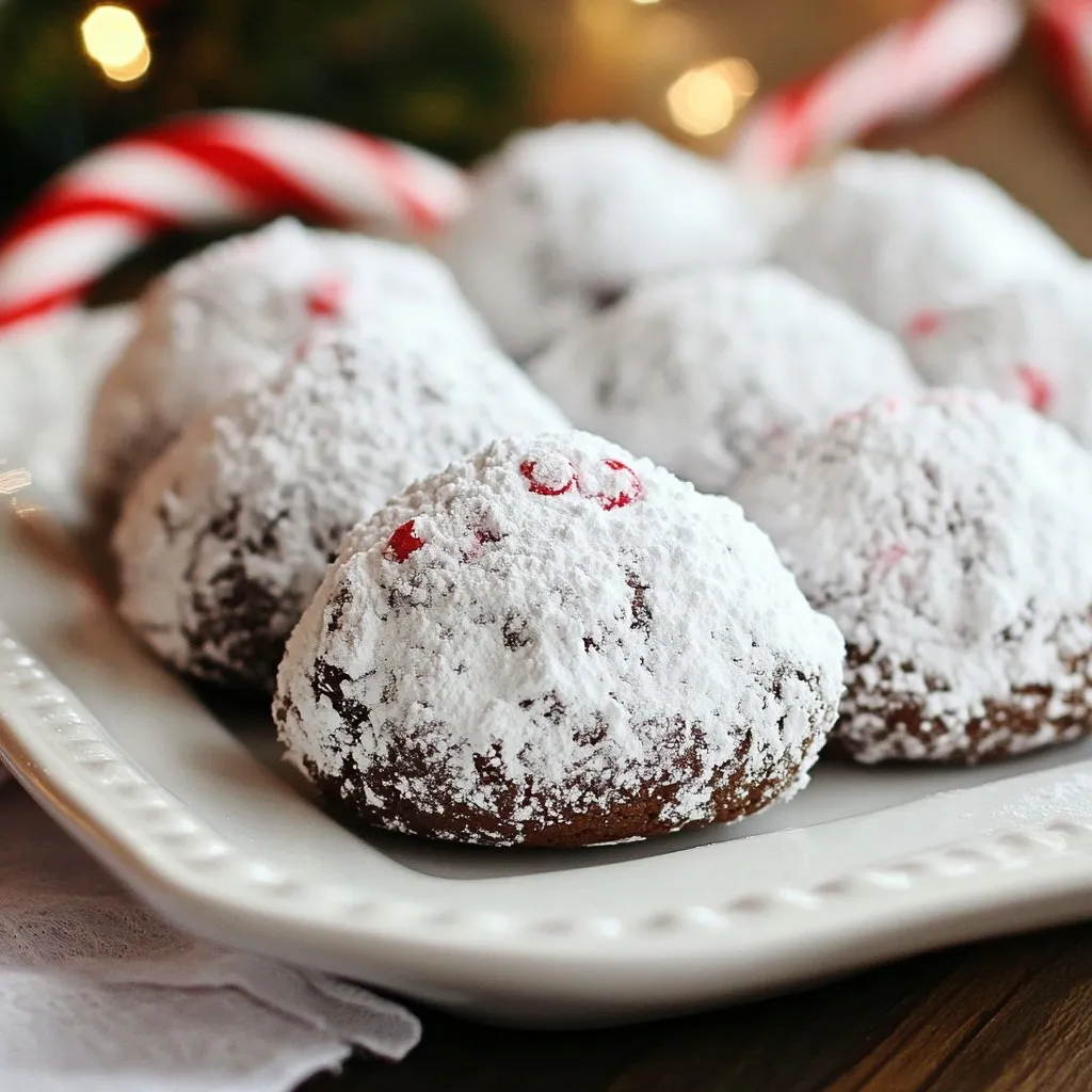 Chocolate Peppermint Snowball Cookies Delightful Treat