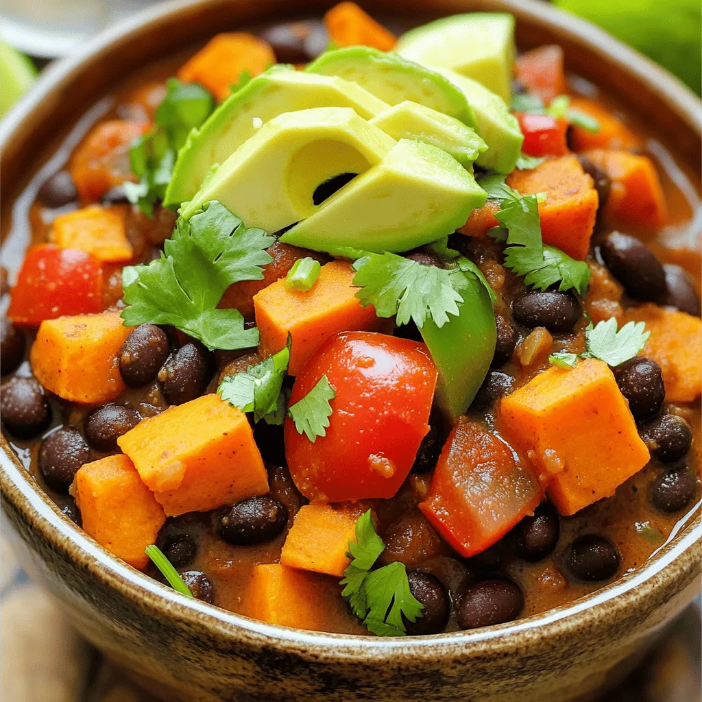 Slow Cooker Sweet Potato Black Bean Chili Delight