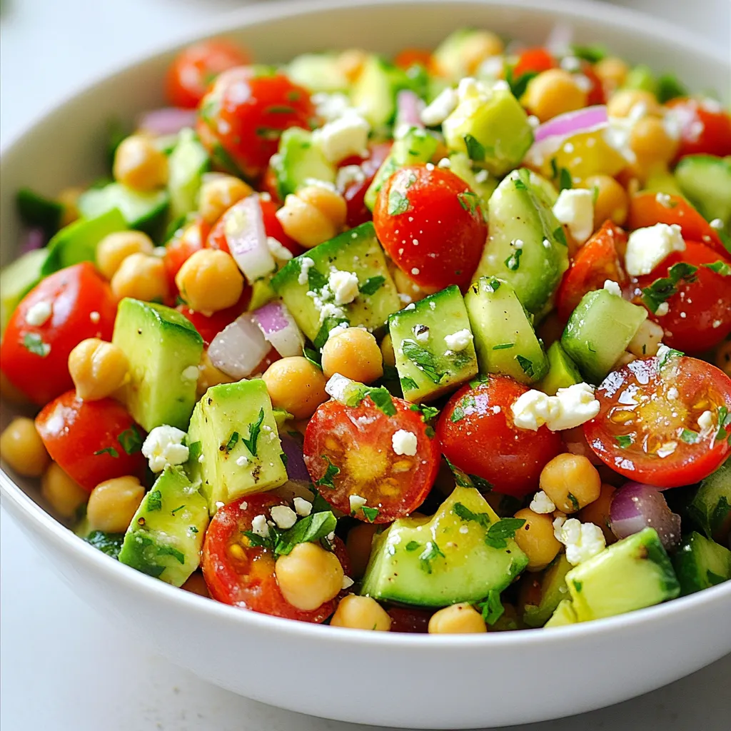 Chickpea Feta Avocado Salad Fresh and Healthy Recipe