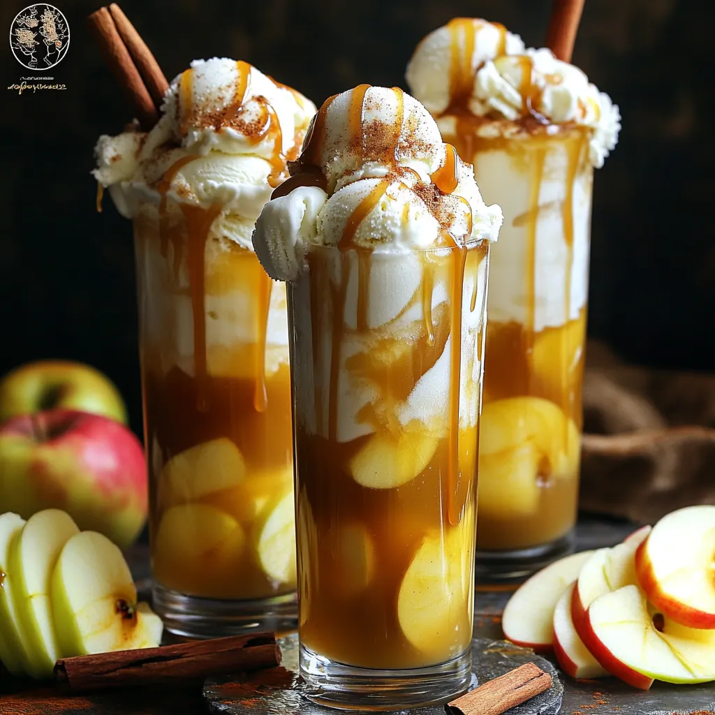 Caramel Apple Cider Floats Festive Treat for Fall