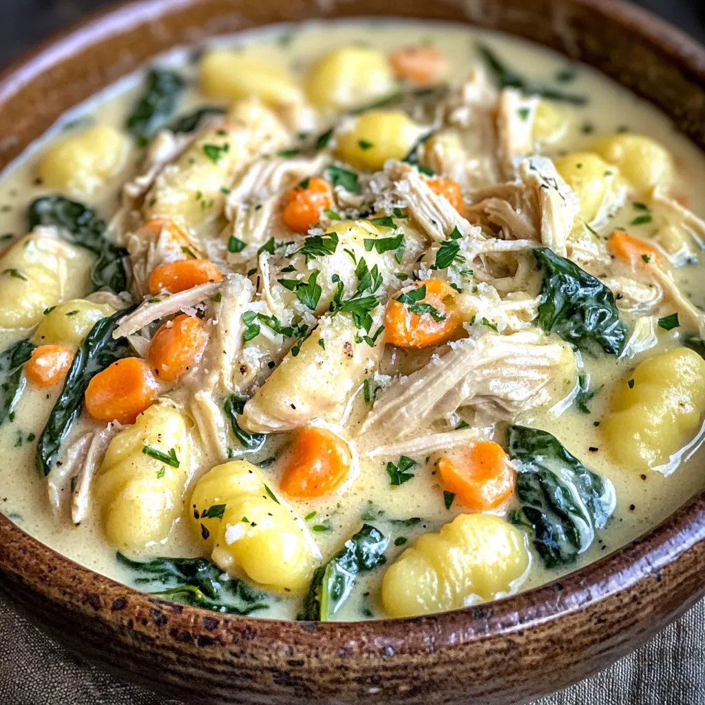 Slow Cooker Creamy Chicken Gnocchi Soup Delight