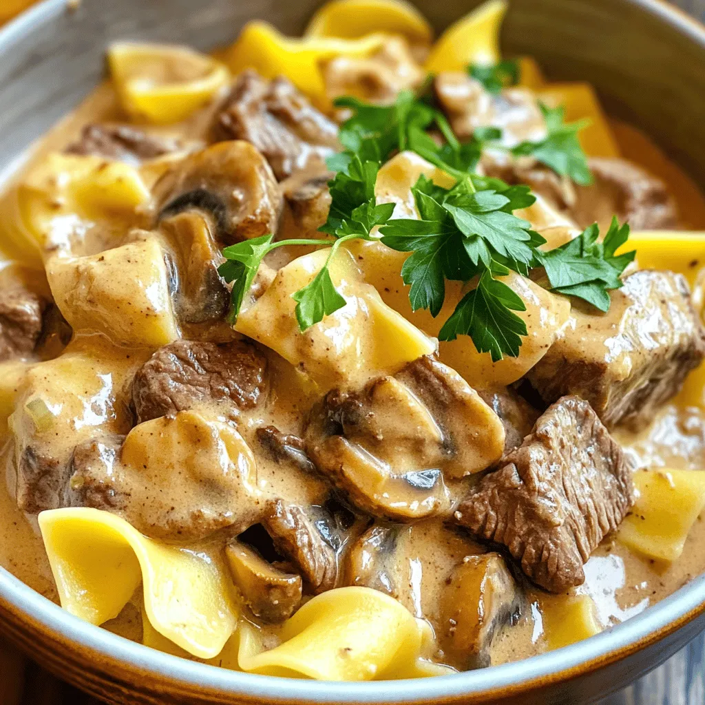 Savory Slow Cooker Beef Stroganoff Easy and Delicious