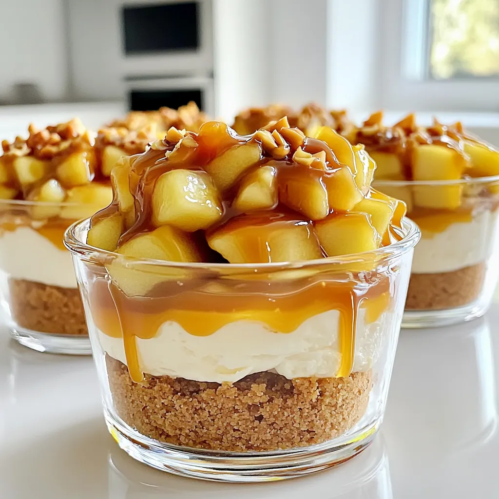 Caramel Apple Cheesecake Cups No Bake Delightful Treat