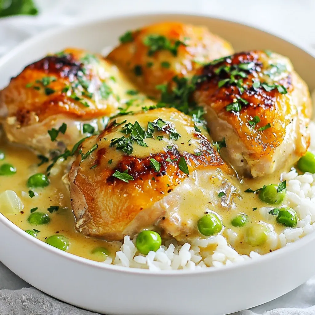 Creamy Smothered Chicken &#038; Rice Delightful Dish