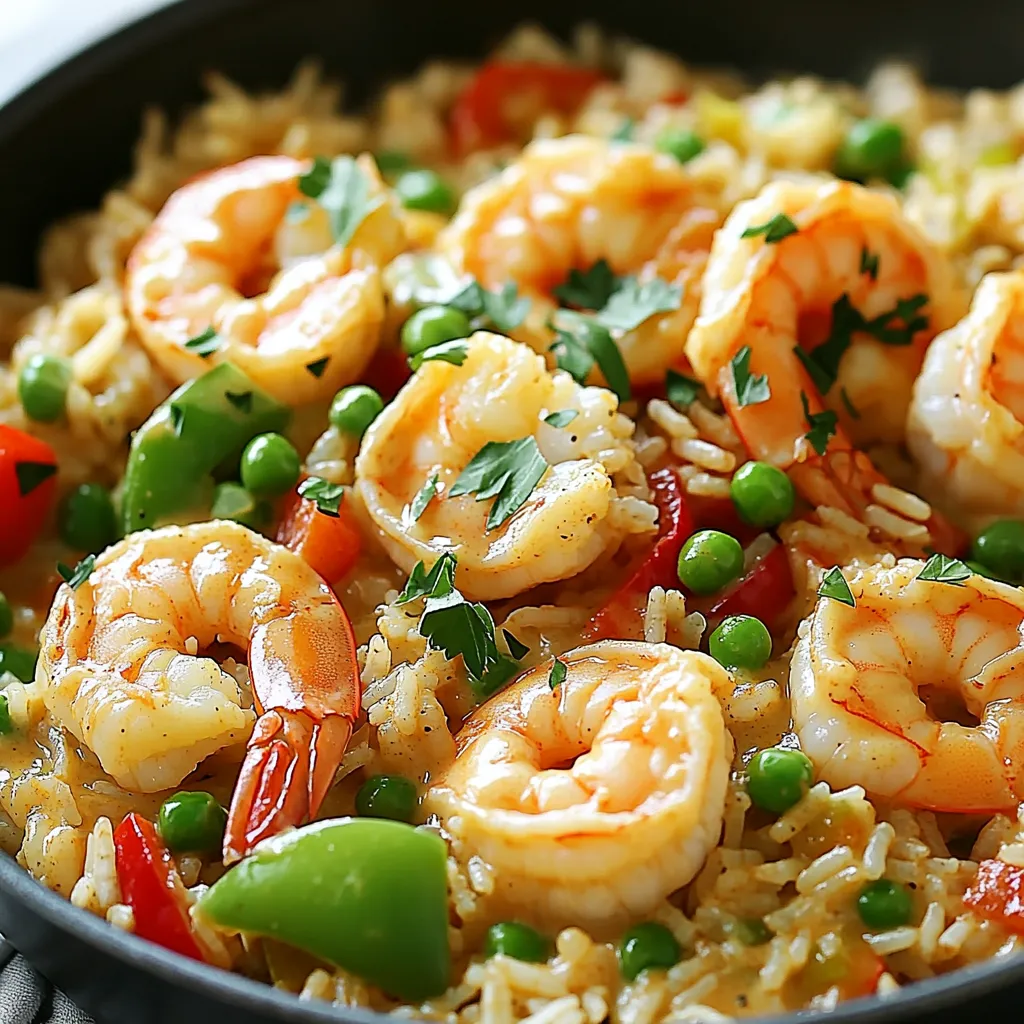One-Pan Creamy Cajun Shrimp Rice Skillet Delight
