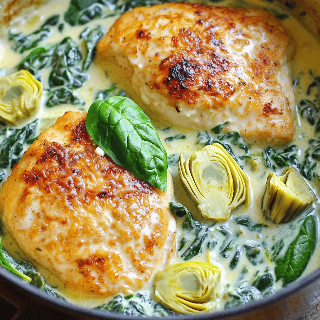 One-Pot Creamy Spinach Artichoke Chicken Delight
