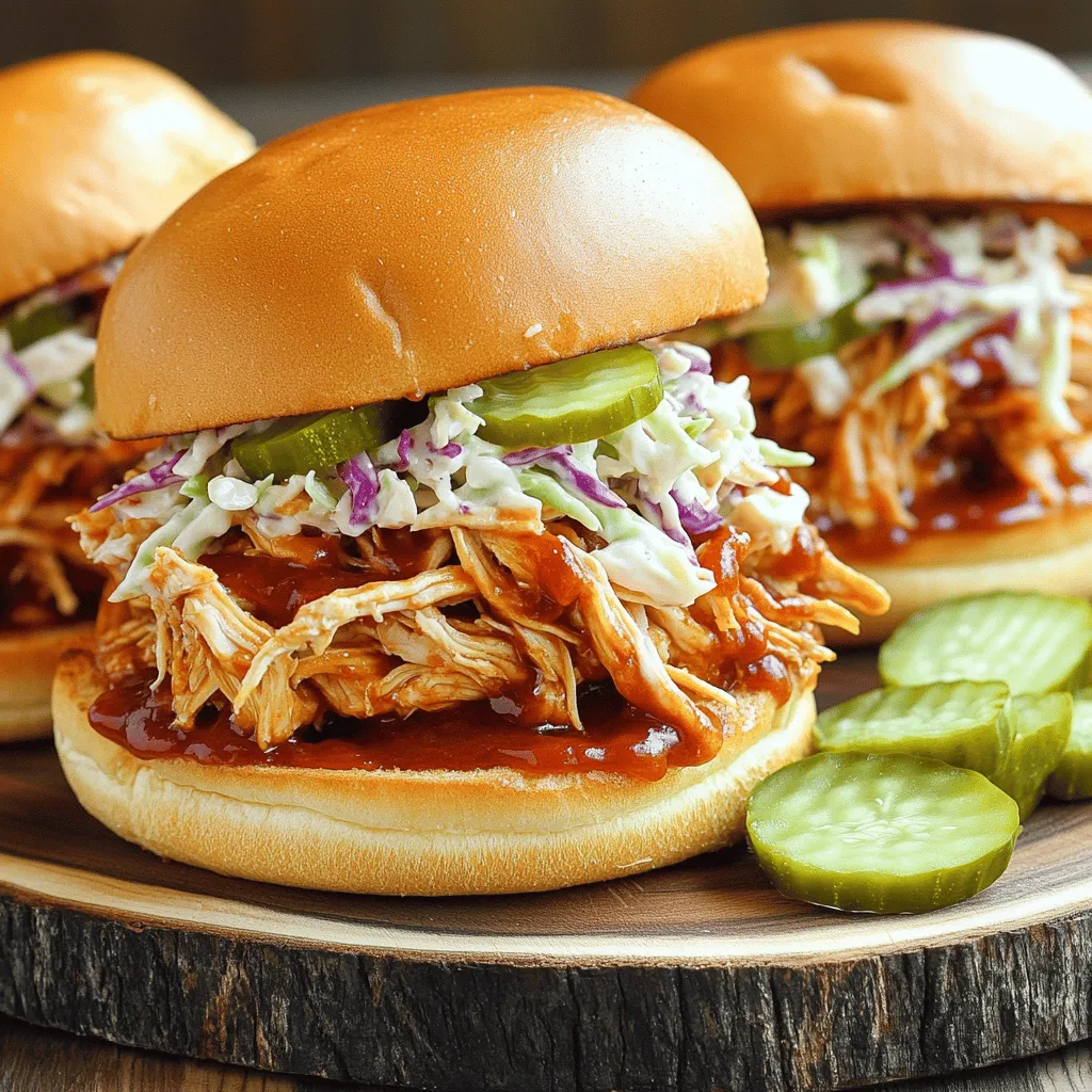 Savory Slow Cooker BBQ Pulled Chicken Sandwiches