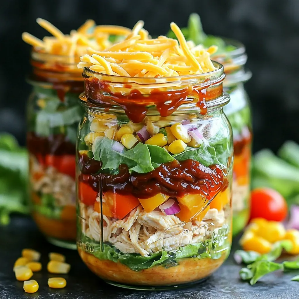 BBQ Ranch Chicken Salad Jars Fresh and Tasty Meal