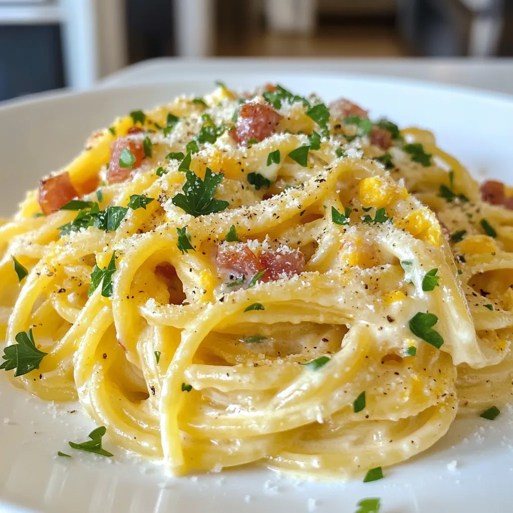Classic Creamy Spaghetti Carbonara Simple Dish Idea
