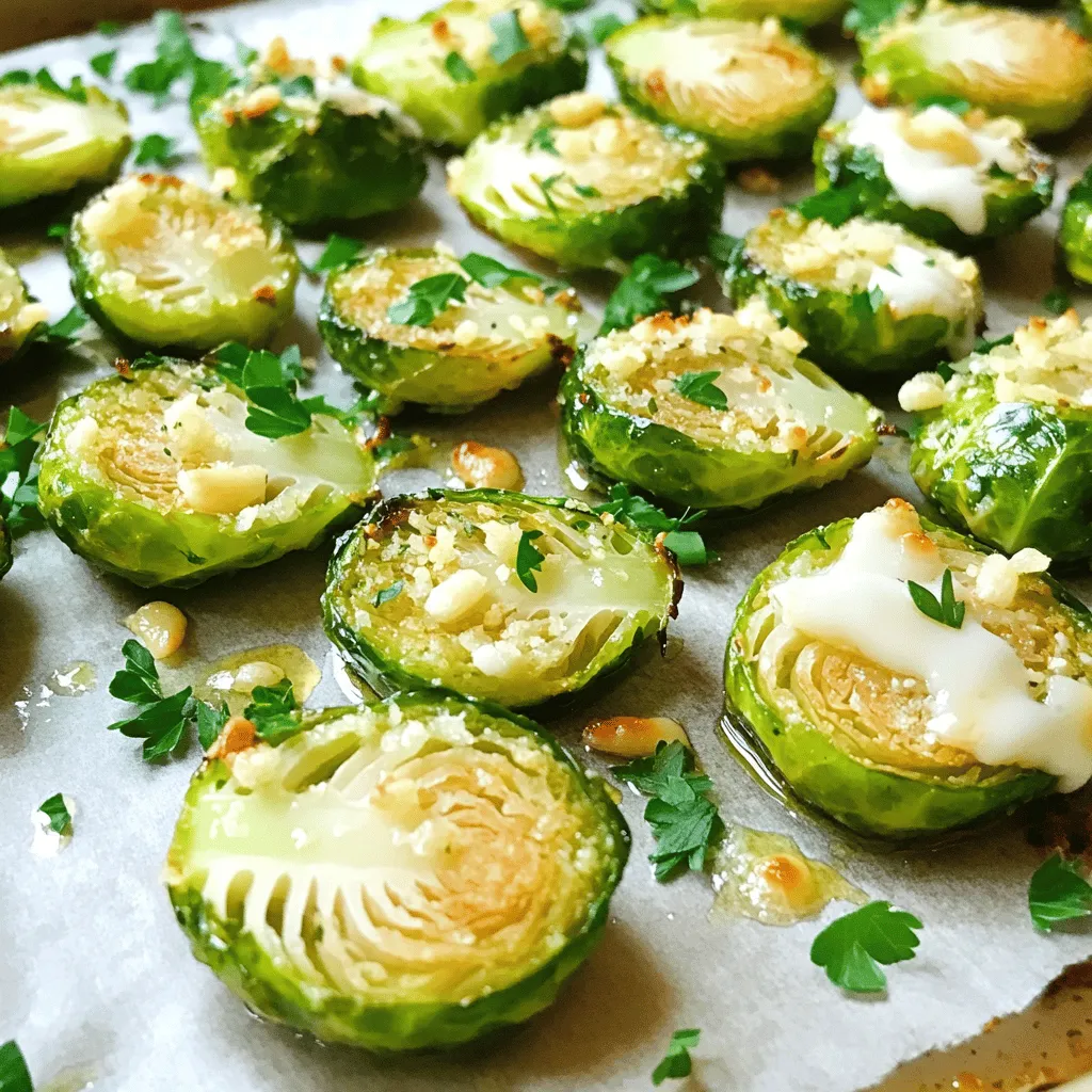 Garlic Parmesan Roasted Brussels Sprouts Flavor Boost