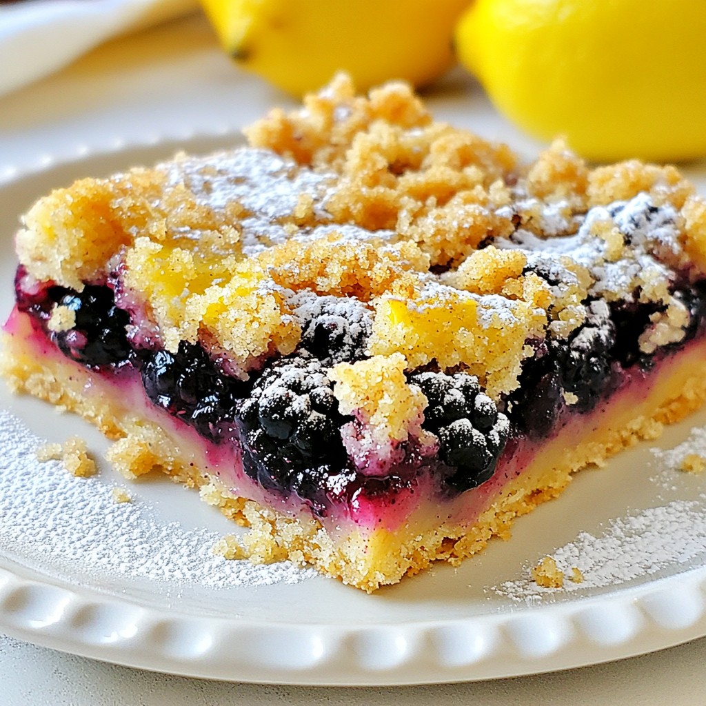 Blackberry Lemon Crumble Bars Tasty and Simple Treat