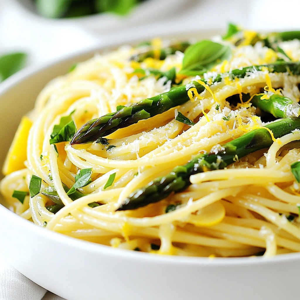 Lemon Garlic Asparagus Pasta Quick and Tasty Recipe