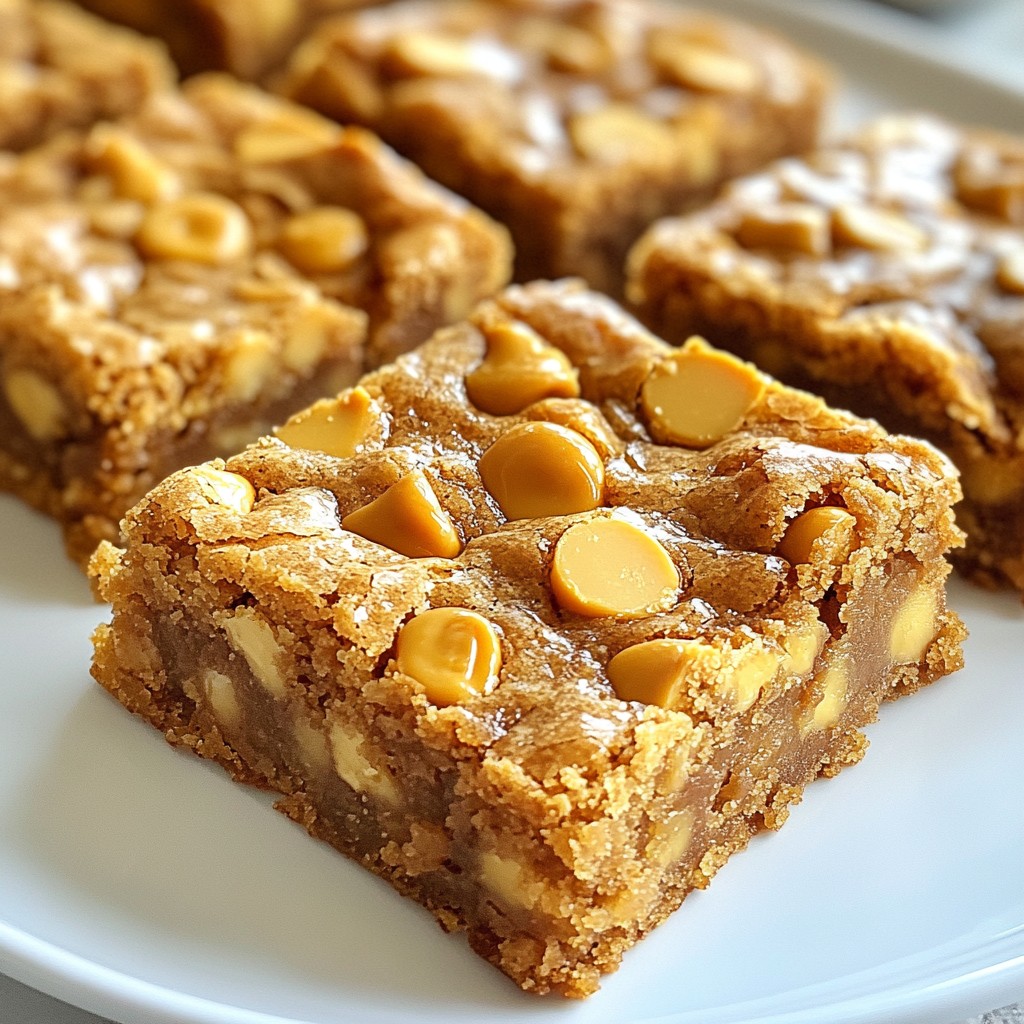 Chewy Sweet Butterscotch Blondie Bars Delightful Treat