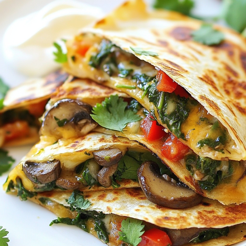 Spinach Mushroom Quesadillas Easy and Tasty Recipe