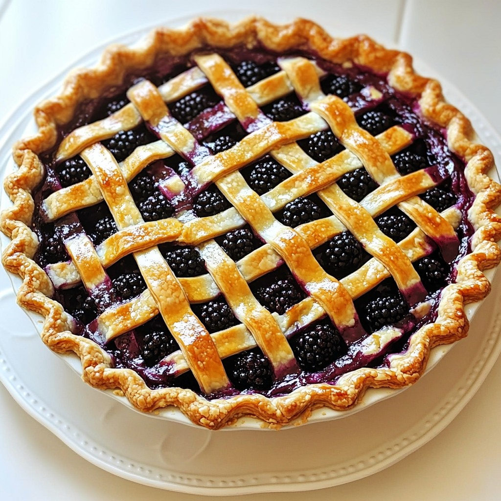 Classic Dessert Blackberry Pie with Lattice Crust Delight