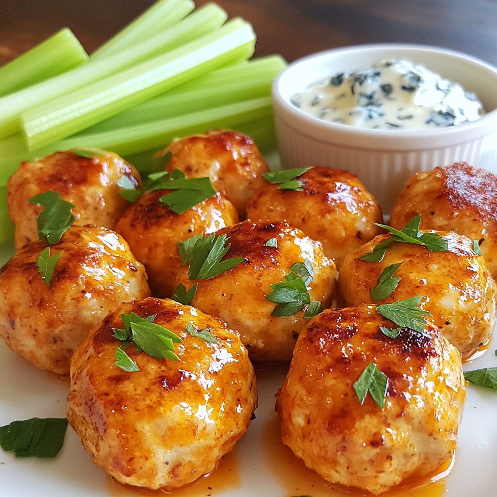 Buffalo Ranch Chicken Meatballs Tasty Easy Recipe