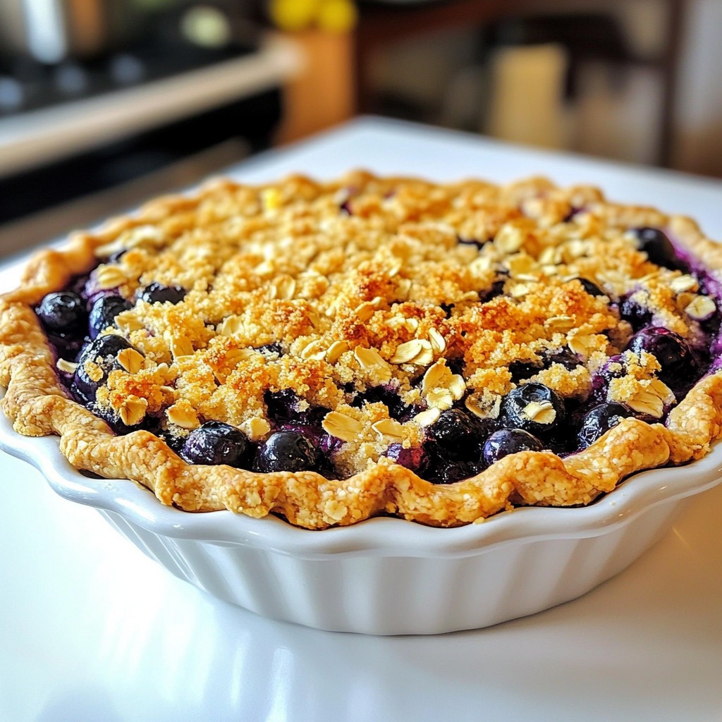 Sweet Baking Blueberry Crumble Pie Delightful Treat